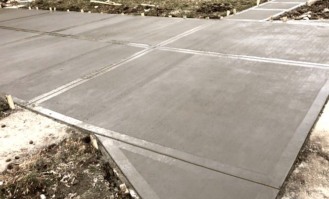 Fresh concrete slabs