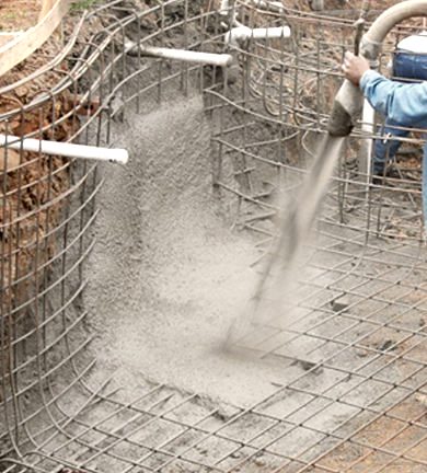 Pool gunite application