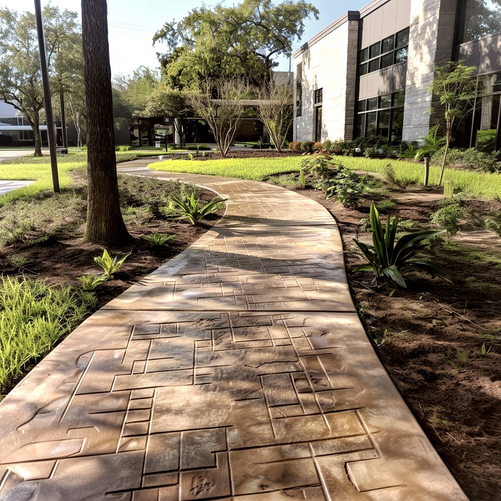 Stamped concrete finish